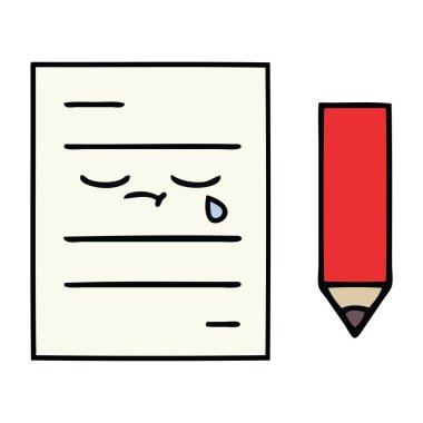 sevimli çizgi test kağıt