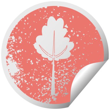 sıkıntılı dairesel peeling etiket ilginç sembolü ağaç