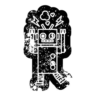 Hatalı çalışan robot sıkıntılı simgesi