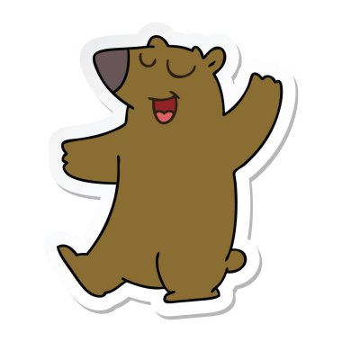 bir ilginç el çizilmiş karikatür ayının etiket