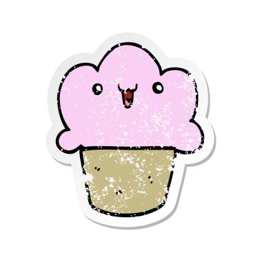 çizgi film çörek yüzü olan sıkıntılı etiket