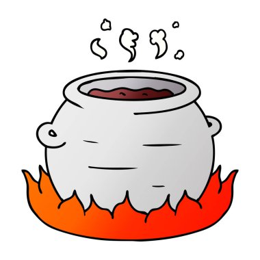 elle çizilmiş degrade çizgi film doodle güveç tencere