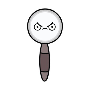 sevimli çizgi bir büyüteç