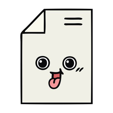 bir yaprak kağıda sevimli çizgi 