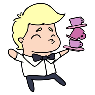 kawaii şirin garson, çizgi film