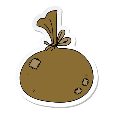 ilginç bir el etiket karikatür çuval çizilmiş