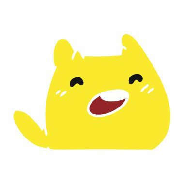 serbest el çekilmiş çizgi film in kawaii uzaylı evde beslenen hayvan