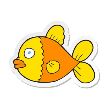 etiket bir çizgi film balık