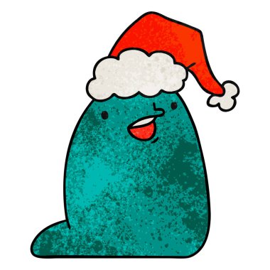 Noel dokulu karikatür kawaii sülük el çekilmiş