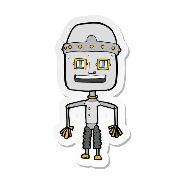 Sticker Funny Cartoon Robot — Stock Vector