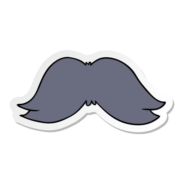 Pegatina Dibujada Mano Garabato Dibujos Animados Bigote Mans — Vector de stock