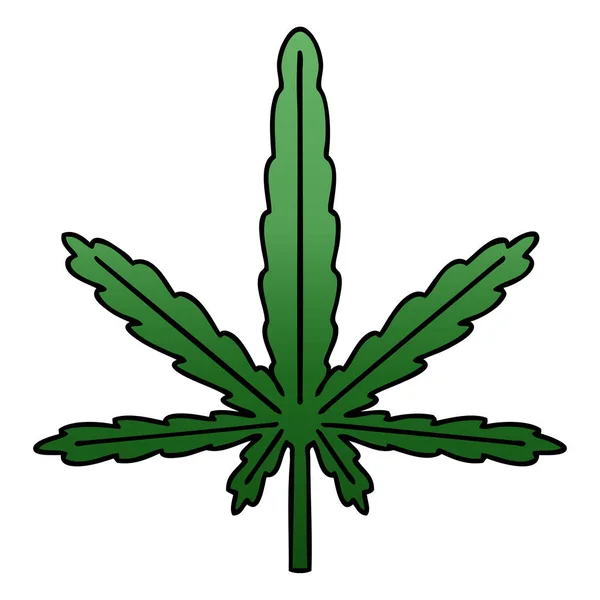 Gradiente Sombreado Peculiar Cartoon Marijuana — Vetor de Stock
