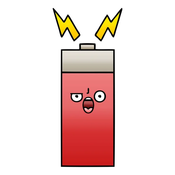 Desenho Animado Sombreado Gradiente Uma Bateria —  Vetores de Stock