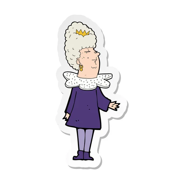 Sticker Van Koningin Van Een Cartoon — Stockvector