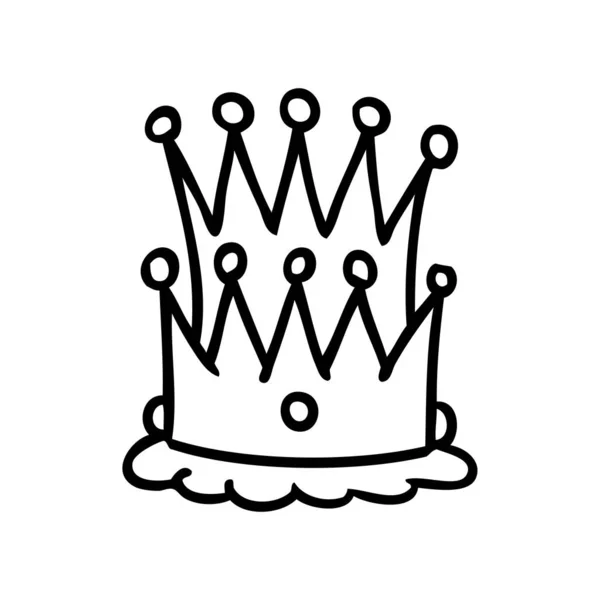 Лінія малювання каракулі з двох коронок — стоковий вектор