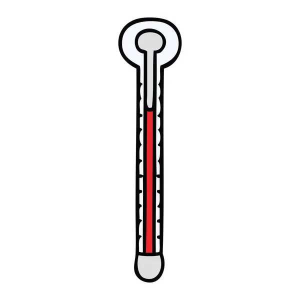 Quirky hand drawn cartoon thermometer — Stock Vector