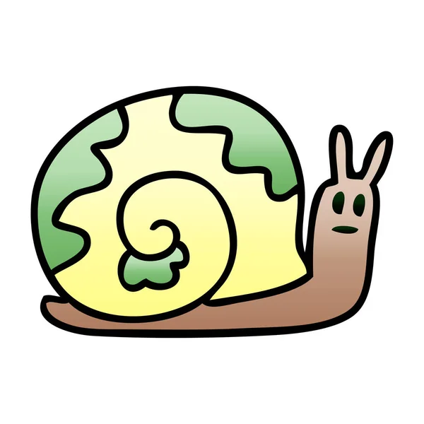 Gradient Shaded Quirky Cartoon Snail — Stock Vector