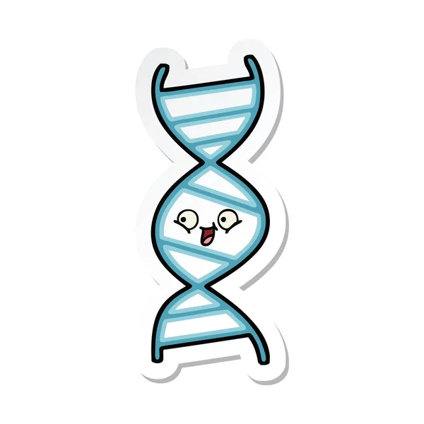 Sticker of a cute cartoon DNA strand — Stock Vector