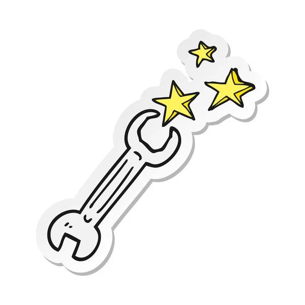 Sticker Van Een Cartoon Spanner — Stockvector