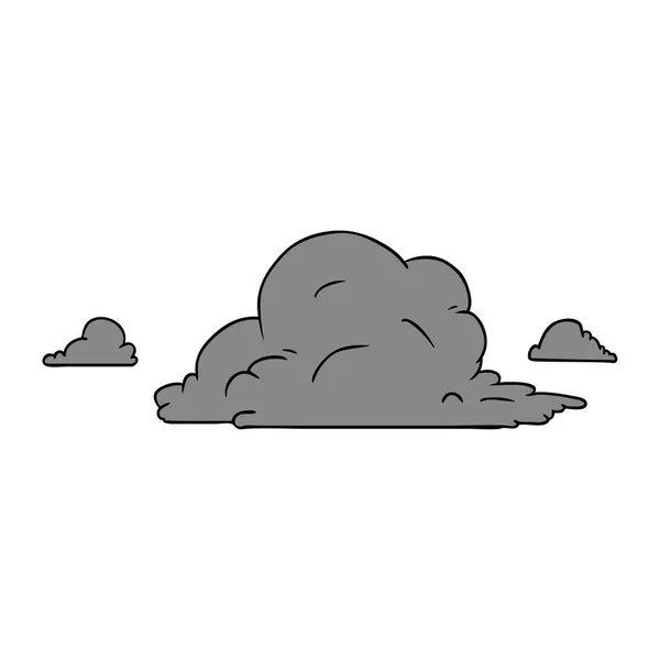 Handgezeichnetes Cartoon Doodle Aus Weißen Großen Wolken — Stockvektor