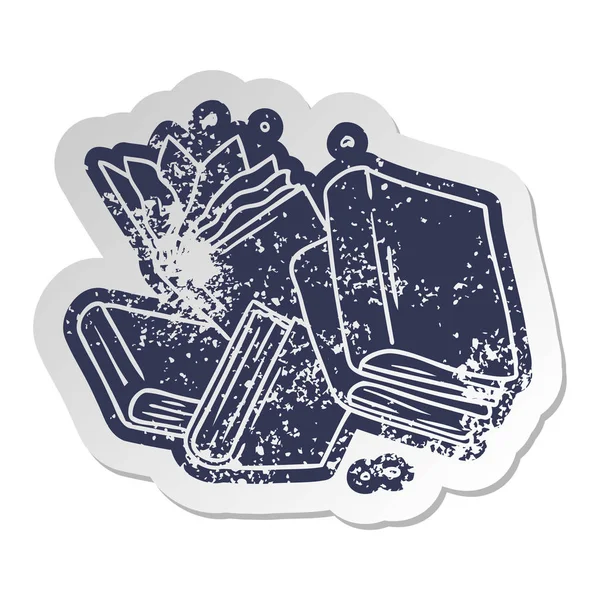 Vieux sticker en détresse d'une collection de livres — Image vectorielle