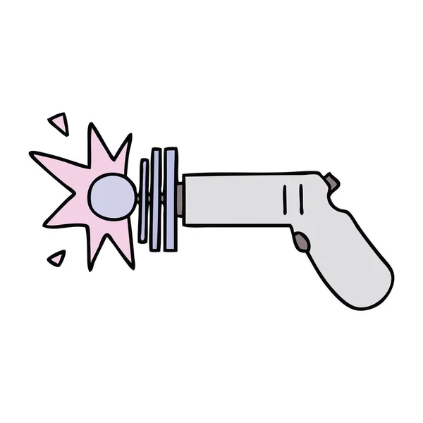 Hand Drawn Quirky Cartoon Ray Gun — Stock Vector
