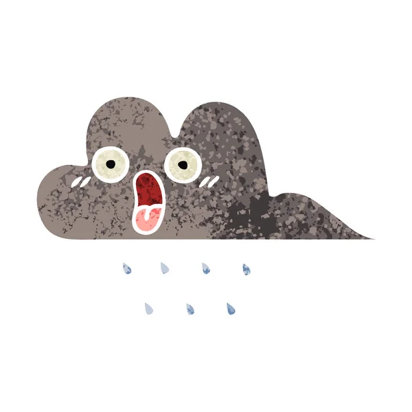复古例证样式动画片风暴雨云 — 图库矢量图片