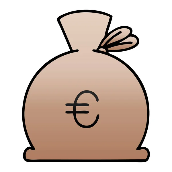 Desenho Animado Sombreado Gradiente Saco Dinheiro —  Vetores de Stock