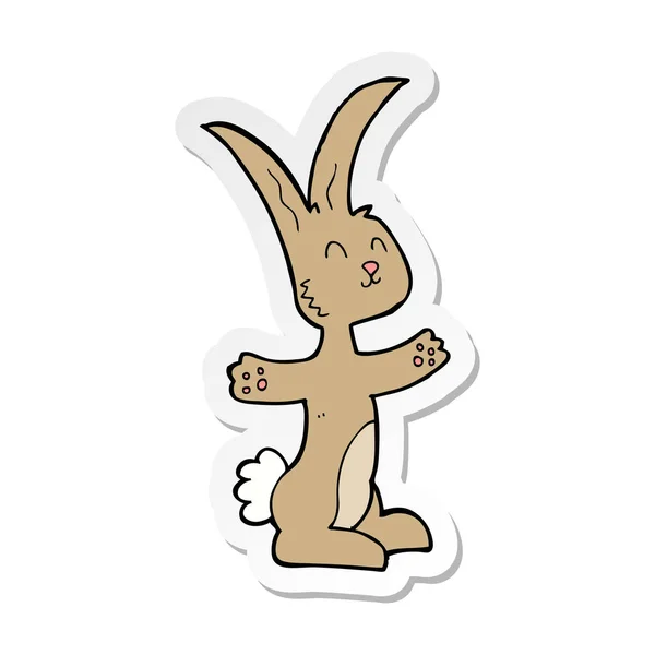 Pegatina Conejo Dibujos Animados — Vector de stock