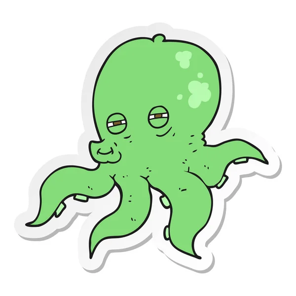 Sticker Cartoon Octopus — Stock Vector
