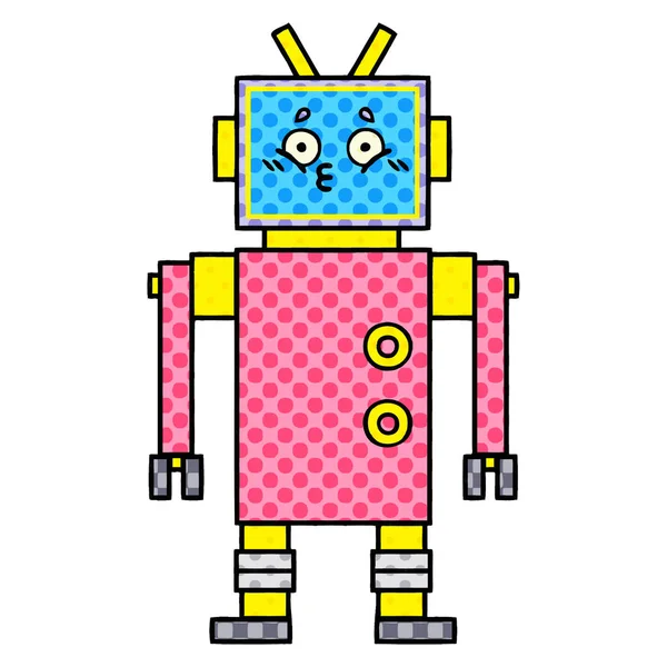 Robot bande dessinée de style bande dessinée — Image vectorielle