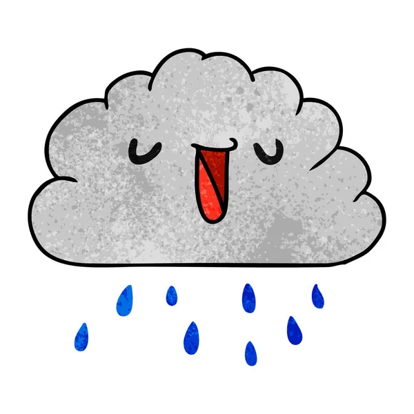 Σαγρέ Καρτούν Εικονογράφηση Kawaii Καιρός Σύννεφο Βροχής — Διανυσματικό Αρχείο