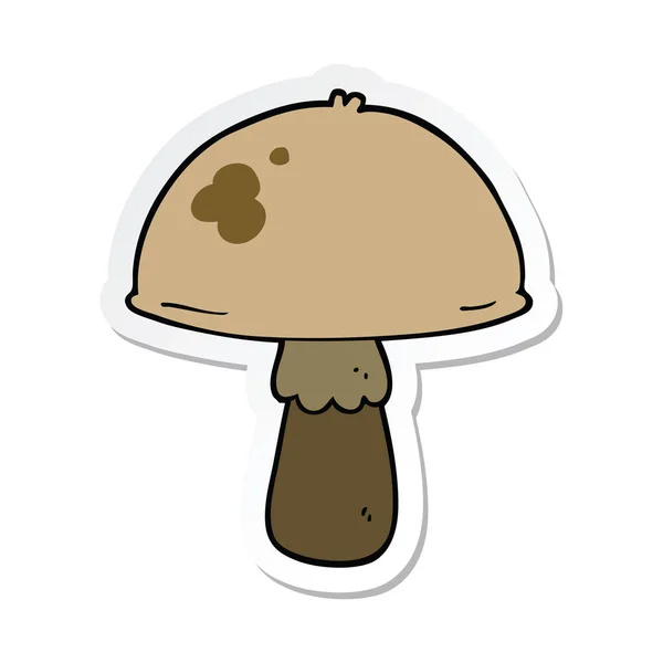 Sticker of a cartoon mushroom — Stock Vector