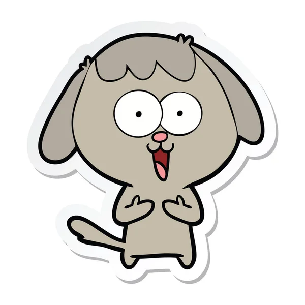 Sticker Van Hond Van Een Leuke Cartoon — Stockvector