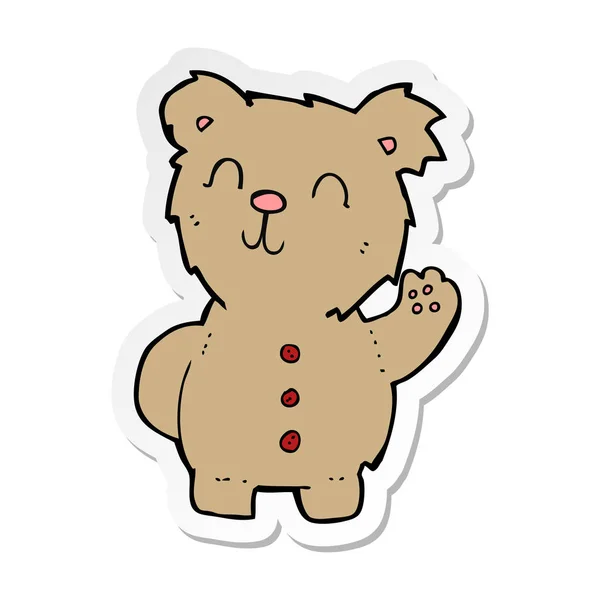 Aufkleber Eines Cartoon Teddybären — Stockvektor