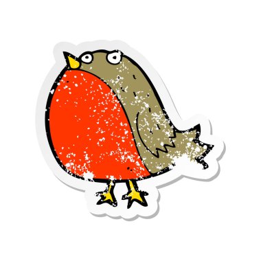 bir çizgi film Robin Retro sıkıntılı etiket