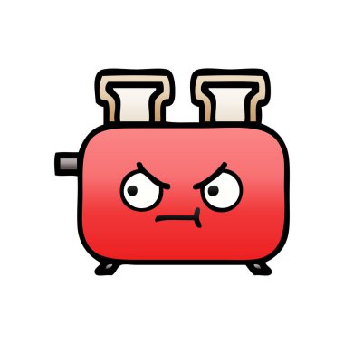 Degrade gölgeli karikatür bir ekmek kızartma makinesi,