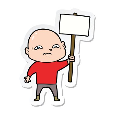 bir çizgi film gergin adam etiketi