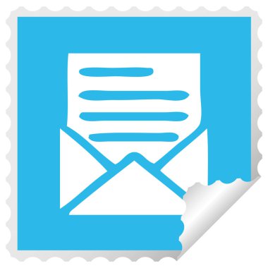 etiket karikatür bir mektup ve zarf peeling Meydanı