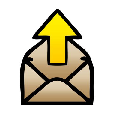 ok olan bir zarf degrade gölgeli karikatür