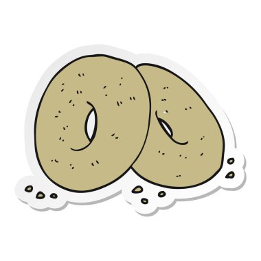 bir çizgi film simit etiket