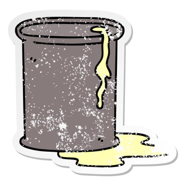 ilginç bir el sıkıntılı etiket karikatür varil petrol çizilmiş