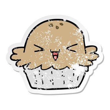 sevimli çizgi pastası sıkıntılı etiket