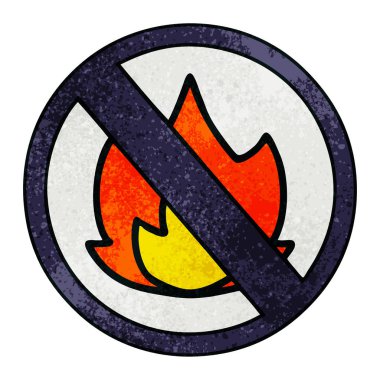 herhangi bir yangın işareti doku karikatür Vintage