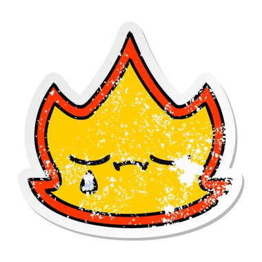 sevimli çizgi ateş sıkıntılı etiket