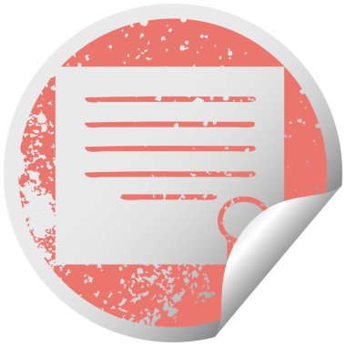 sıkıntılı dairesel peeling etiket sembolü iş diploma 