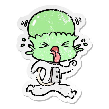 bir garip karikatür yabancı sıkıntılı etiket