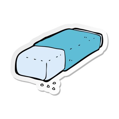 etiket bir karikatür kalem silgi