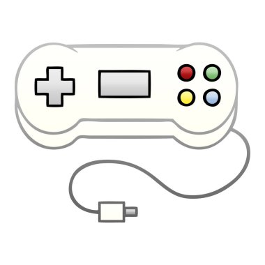 oyun kumandasının degrade gölgeli çizgi film