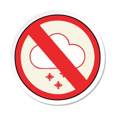 sevimli bir karikatür etiketi hiçbir kar işareti izin